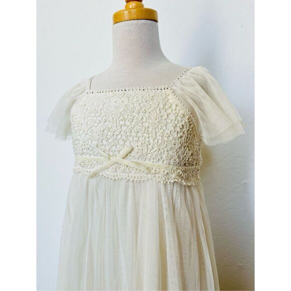 MONSOON Kids Girls 7/8 Lace Appliqué Beaded Dress - Picture 6 of 9